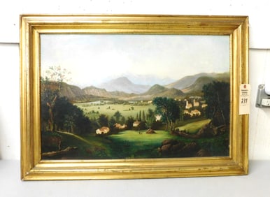 20x30" O/C Unsigned Painting of Village