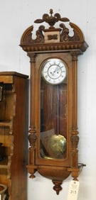 Walnut Victorian Regulator Wall Clock