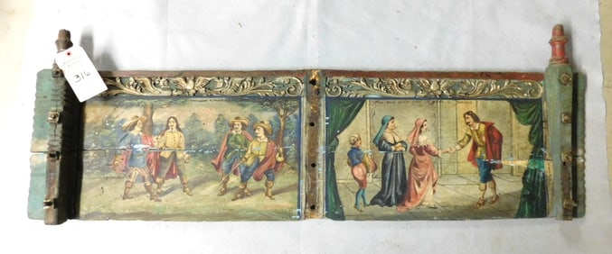 Folk Art Painting on Panel From Wagon