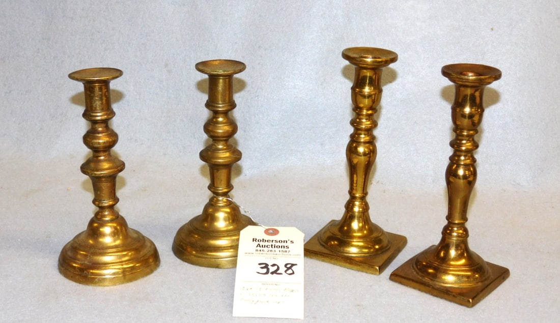 2 Pr. of Early Brass Candlesticks (1 of 1)