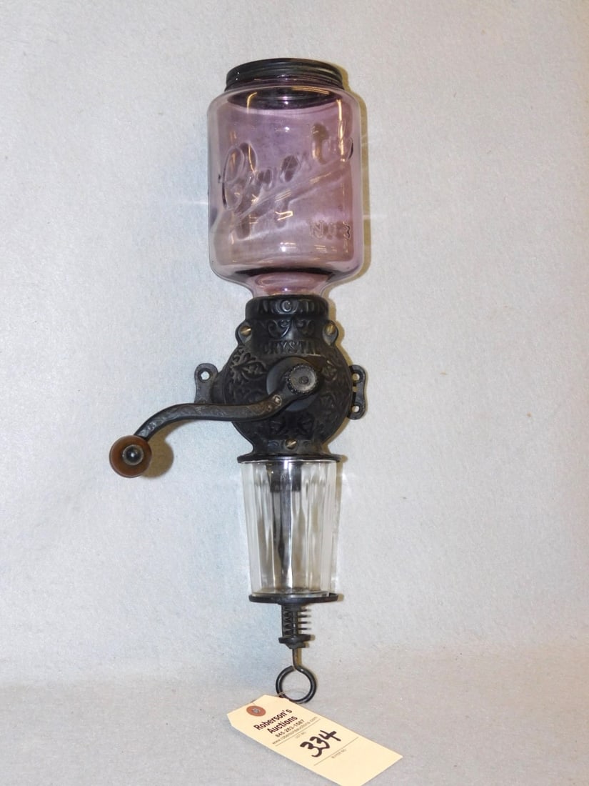 Crystal  Iron & Glass Wall Coffee Grinder (1 of 1)