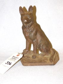 9 1/2"H. Iron German Shepard Dog Doorstop