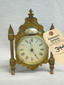 Fancy Brass Alarm Clock Marked "FK"