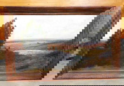 23 1/2x39 1/4" O/C of Seascape in Distance