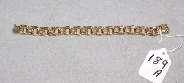 Vintage 8in. 14K YG Dbl. Link Bracelet