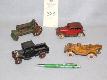 4 Iron Vintage Toy Trucks