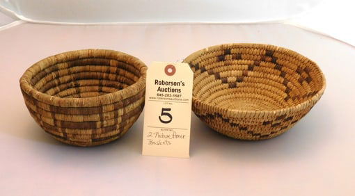 2 Small Native American Baskets