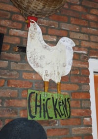 Decorative  Rooster "Chickens" Sign