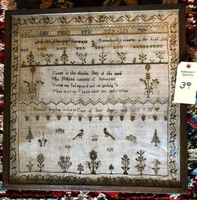 Lg. Early Sampler Dated 1832