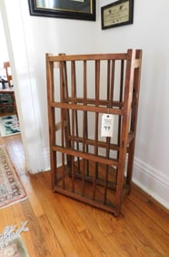 Vintage Standing Pine Plate Rack