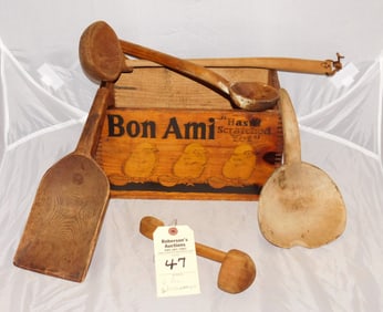 6 Pcs. Early Woodenwares