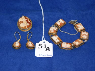 Sterling Estate Cameo Jewelry