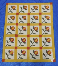 Handstitched Floral Applique Quilt