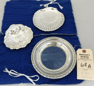 3 Sterling Condiment Dishes