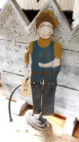 33 1/2"H. Folky Farmer Figural