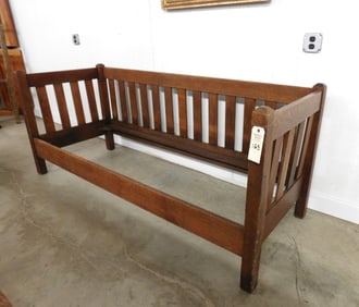 Arts & Crafts Mission Oak Settle Sofa