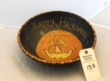 Old Wooden Bowl - Artisian Handpainted