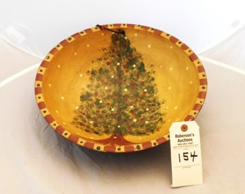 Old Wooden Bowl -  Artisian Handpainted