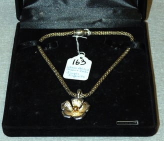 16"L Sterling/14K yg Necklace