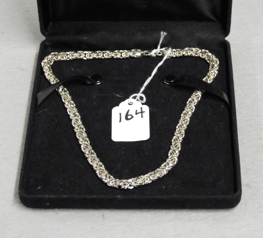 18"L Sterling Byzantine Necklace: 18"L Sterling Byzantine Necklace in VG Cond.