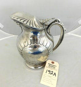 Silverplate Ornate 9"H.Water Pitcher