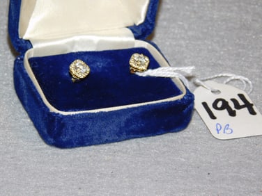 Pr. Cubic Zirconia Sterling Stud Earrings