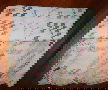2 Handstitched Quilts: 2 Handstitched Quilts - As Found, Buying As Is - May Have Staining, Fraying and Fading - Full Szs.