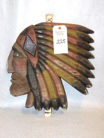 Wooden Indian Chief's Head