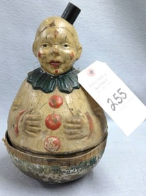 Early Papier Mache Roly Poly Clown