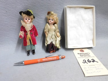 Pr. 5 in.H. French Miniature Dolls