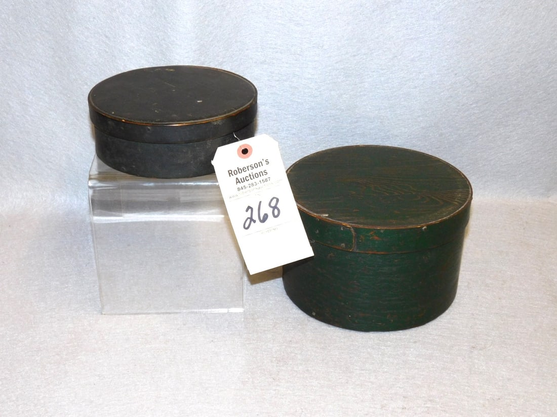 2 Early Pantry Boxes: 2 Early Pantry Boxes in Gd Cond.- 6 1/2"H x 7 1/2"D