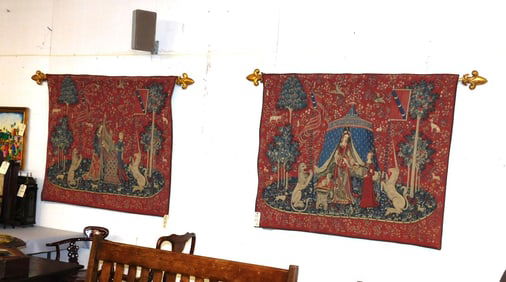 2 Wall Hanging French Tapestries