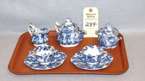 5 Pc. Miniature Flow Blue Tea Set