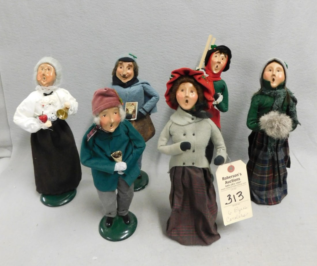 6 Figural "Byer's" Christmas Carolers: 6 Figural "Byer's" Christmas Carolers in VG Cond. - 12"- 14"H.