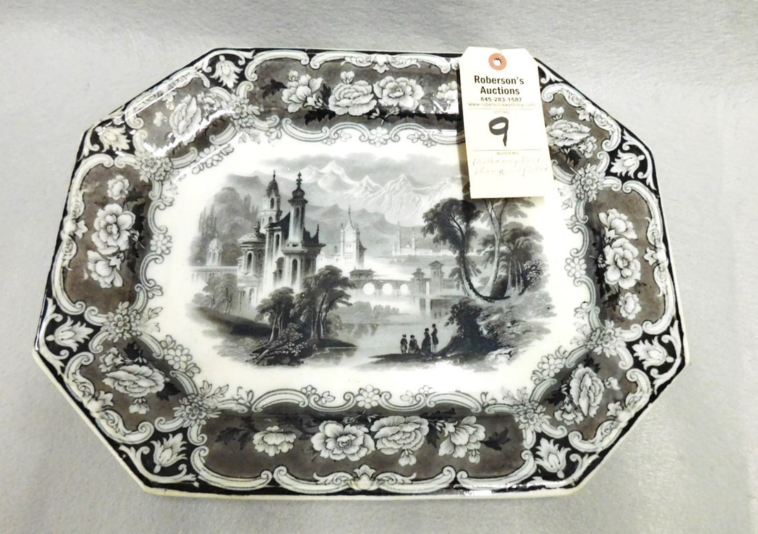 Mulberry Historical Platter: Rectangular Mulberry Historical Platter Marked on Back "J.Clementson" Ironstone in VG Cond. - 16 1/4" x 12 5/8"