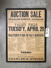 "Auction Sale" Paper Poster in Frame