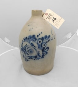2 Gal. Floral Decorated Stoneware Jug