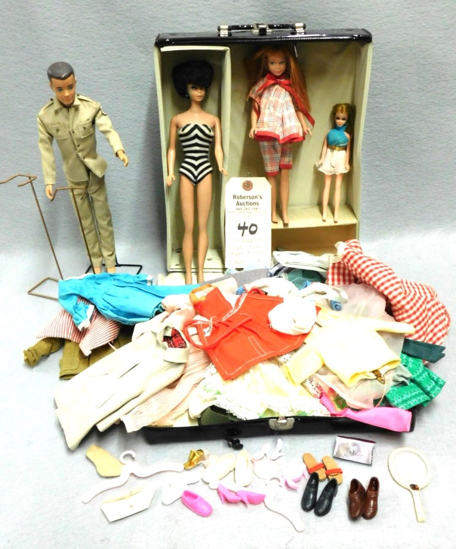 Barbie, Ken & Skipper Dolls w/Barbie Case (1 of 6)