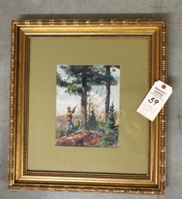 10 1/2" x 8 1/2" W/C Signed "A.D.F"