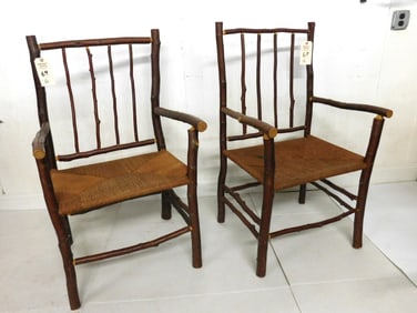 Pr. Adirondack Style Arm Chairs