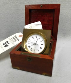 Cased Mahogany Tiffany Clock