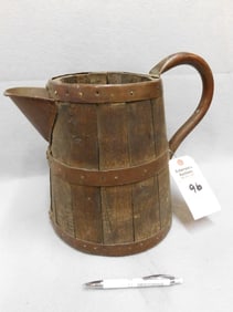 Early  Wood & Copper Pitcher