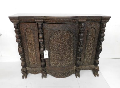Angle Indian Carved Sideboard