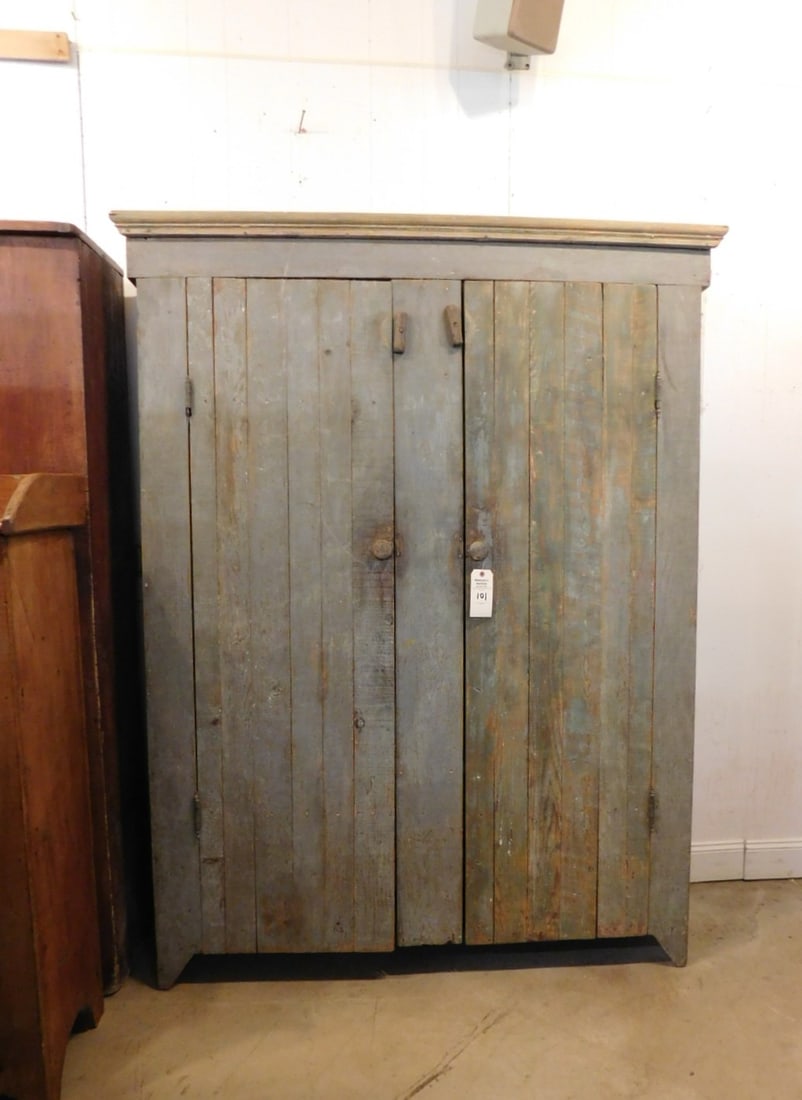Late 19thC. Double Door Cupboard: Late 19thC. Double Door Standing Cupboard in Old Finish w/3 Shleves - 78"H x 56 1/2"W x 13 1/2"D