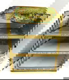 Tin Cake Cabinet "Ward's Fine Cakes"