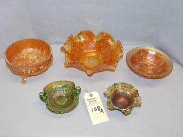 5 Pcs. Vintage Carnival Glass
