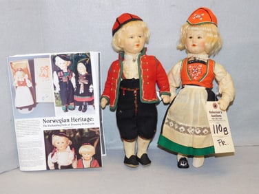 16"H. Pr. Felt Norwegian Dolls