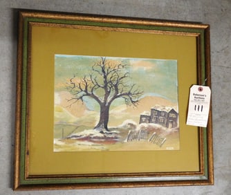 Spooky House  W/C Signed W.S.M