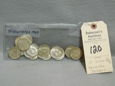 15-1964 Silver Half Dollar Kennedy Coins