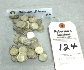 84 Silver Dimes in Gd. Cond.